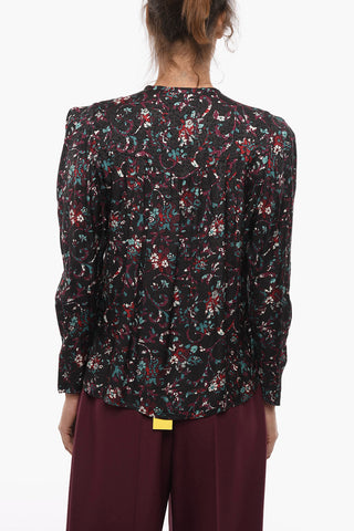 Blusa A Maniche Lunghe Con fantasia Floreale