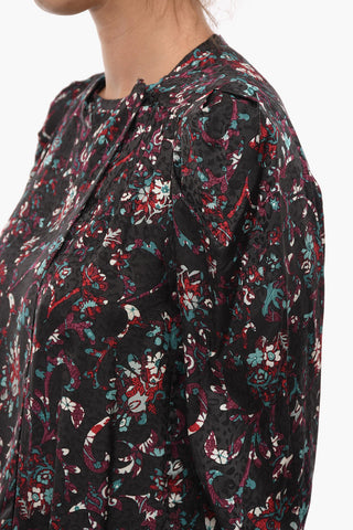 Blusa A Maniche Lunghe Con fantasia Floreale