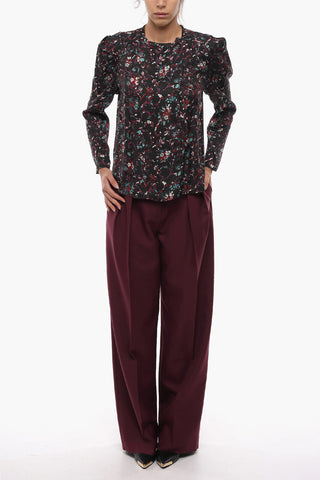 Blusa A Maniche Lunghe Con fantasia Floreale