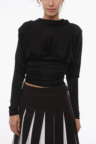 Bare Back Long Sleeves Cropped Top