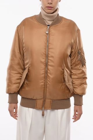 Bomber SHELL Oversized con Applicazione Logo sul Retro