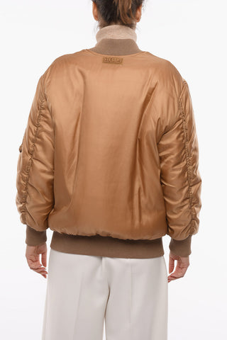 Bomber SHELL Oversized con Applicazione Logo sul Retro