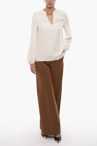 Silk Blouse With Chain detail