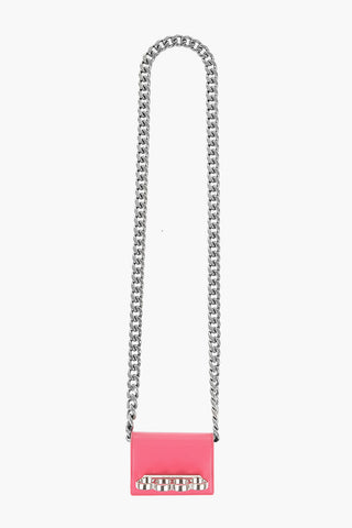 Portacarte FOUR RING in Pelle con Tracolla a Catena