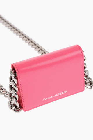 Portacarte FOUR RING in Pelle con Tracolla a Catena
