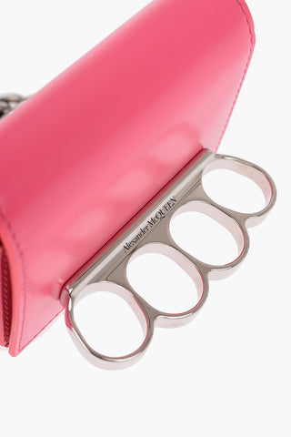 Portacarte FOUR RING in Pelle con Tracolla a Catena