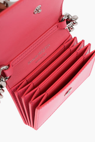 Portacarte FOUR RING in Pelle con Tracolla a Catena