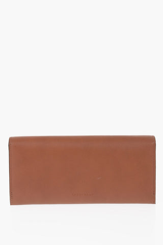 Leather Continental Wallet with Golden Detail