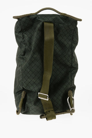 Basket Wave Motif Nylon Duffel Bag with Shoulder Strap