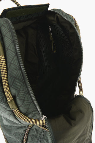 Basket Wave Motif Nylon Duffel Bag with Shoulder Strap