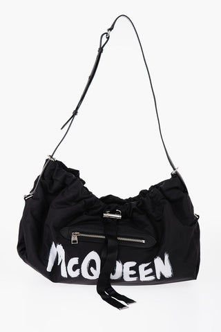 Borsa Weekend in Nylon con Logo Stampato