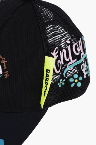 Cotton and Mesh Cap with Printed Logo and Patches