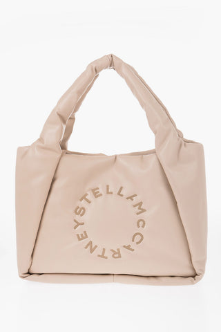 Faux Leather Puffy Tote Bag