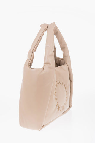 Faux Leather Puffy Tote Bag