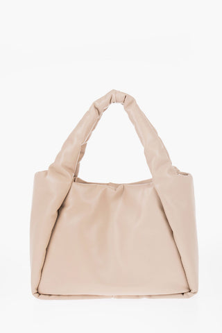 Faux Leather Puffy Tote Bag