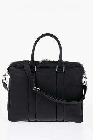 Deer Textured Leather Briefcase Bag