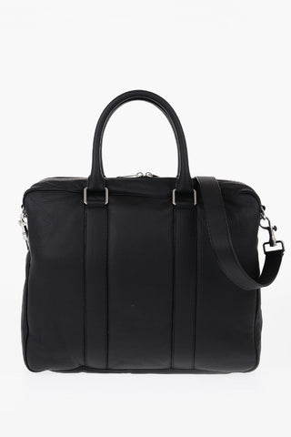 Deer Textured Leather Briefcase Bag