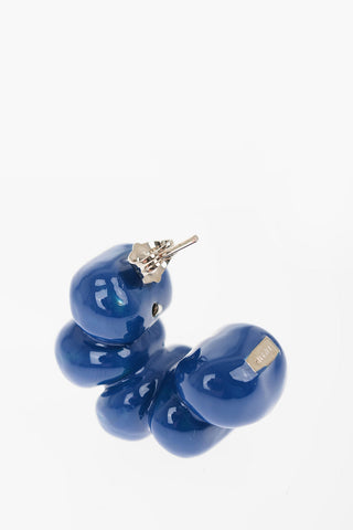 Block PUFFY C Hoop Earrings