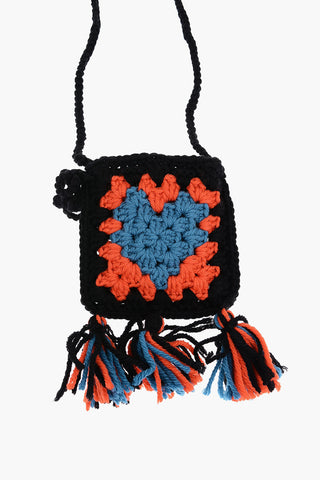 Crochet Shoulder Bag with Tassels