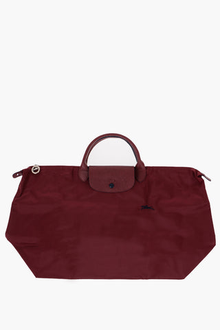 Solid Color LE PLIAGE Handbag with Leather Trims