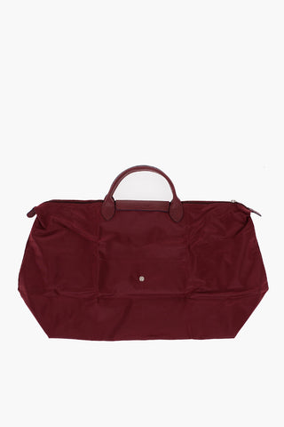 Solid Color LE PLIAGE Handbag with Leather Trims