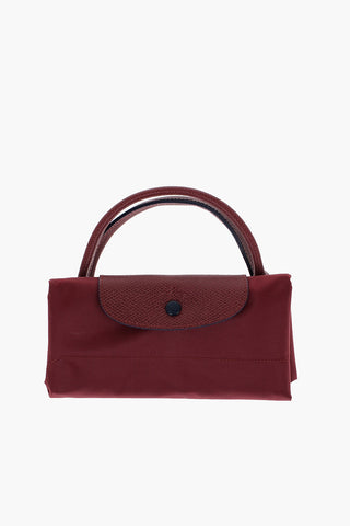 Solid Color LE PLIAGE Handbag with Leather Trims