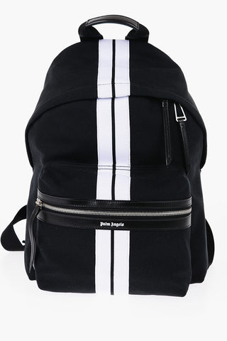 Solid Color Backpack with Contrasting Detail and Leather Trims