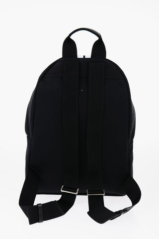 Solid Color Backpack with Contrasting Detail and Leather Trims