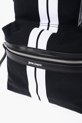 Solid Color Backpack with Contrasting Detail and Leather Trims