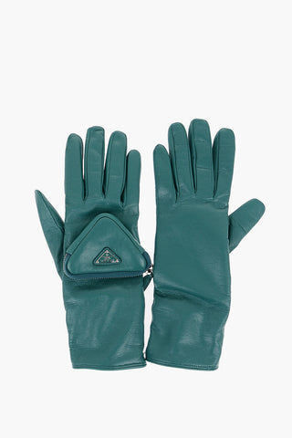 Patent Leather gloves with Triangle-Shaped Pocket