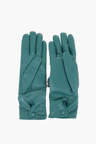 Patent Leather gloves with Triangle-Shaped Pocket