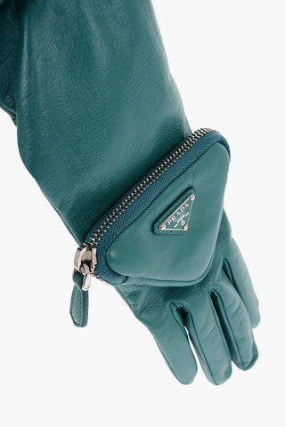 Patent Leather gloves with Triangle-Shaped Pocket
