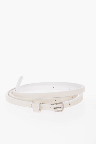 Leather SISSE Slim Belt with Silver buckle 10mm