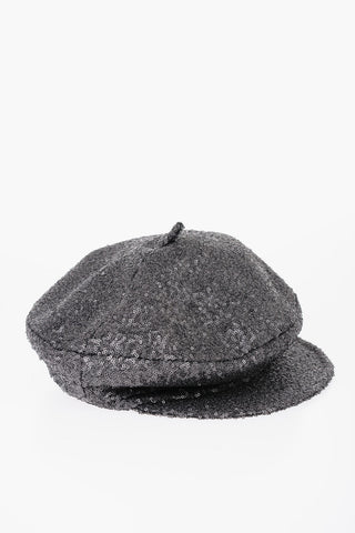 Cappello Baker Boy BILLY in Tinta Unita con Paillettes