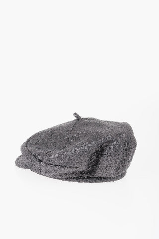 Cappello Baker Boy BILLY in Tinta Unita con Paillettes