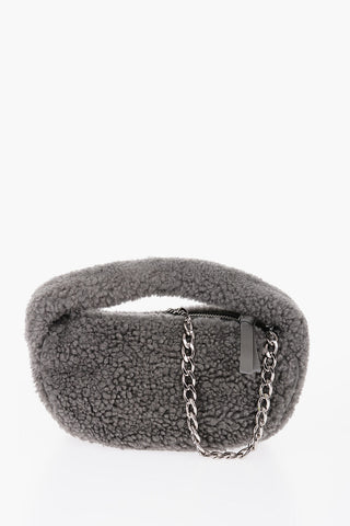 Real Fur Mini Handbag with Removable Chain Shoulder Strap