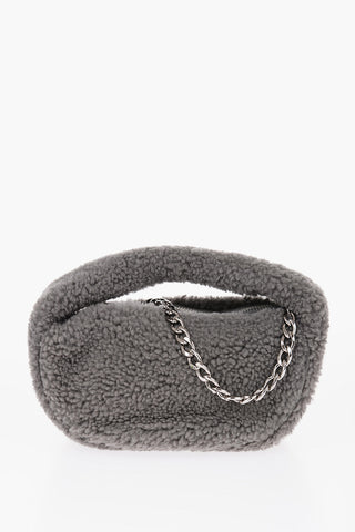 Real Fur Mini Handbag with Removable Chain Shoulder Strap