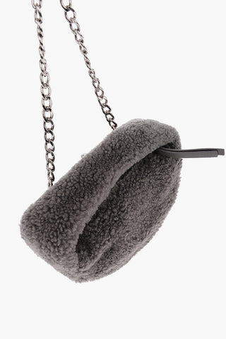 Real Fur Mini Handbag with Removable Chain Shoulder Strap