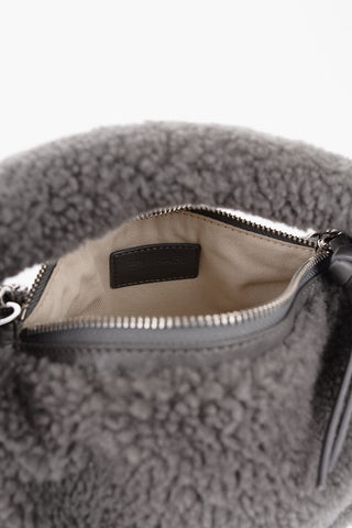 Real Fur Mini Handbag with Removable Chain Shoulder Strap