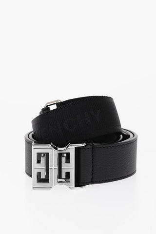 Textured Leather Belt with Monogram Buckle 40mm