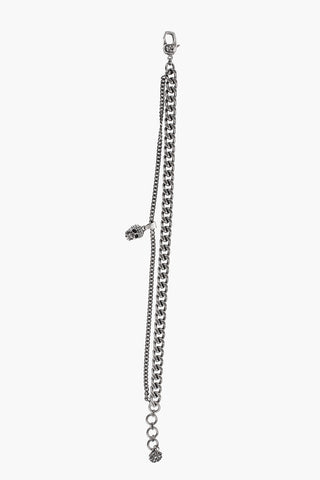 Bracciale Doppio in Catena Effetto Argentato