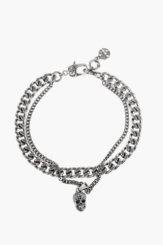 Bracciale Doppio in Catena Effetto Argentato