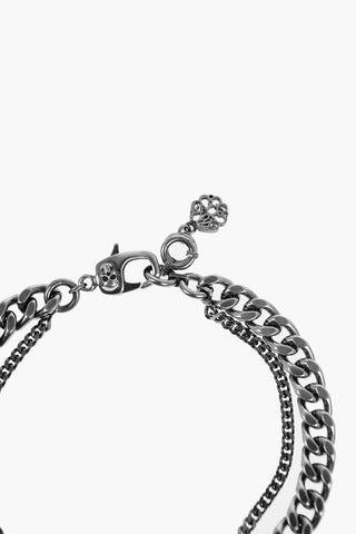 Bracciale Doppio in Catena Effetto Argentato