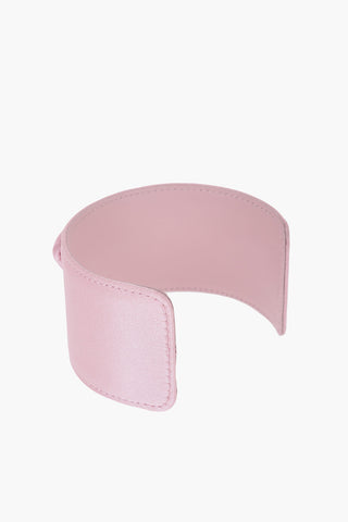 Satin Cuff Bracelet with Embossed Monogram