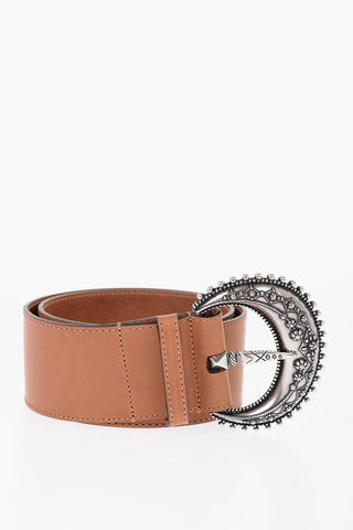 Leather Belt with Maxi Buckle 65mm