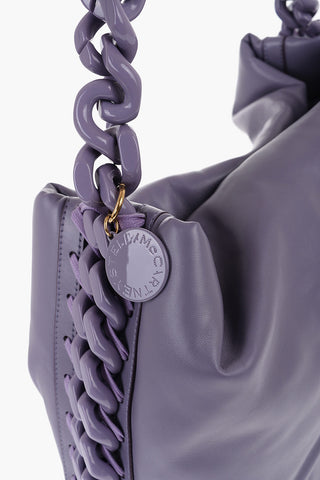 Faux Leather Puffy Tote Bag with Chain Embellished