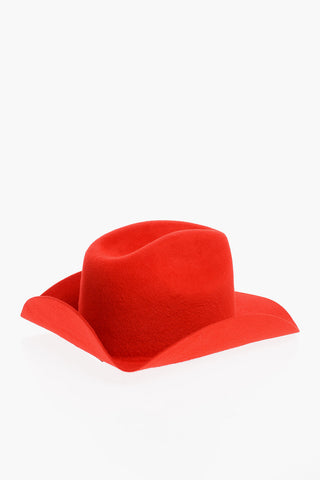 Solid Color Felt Cowboy Hat with Embossed Logo