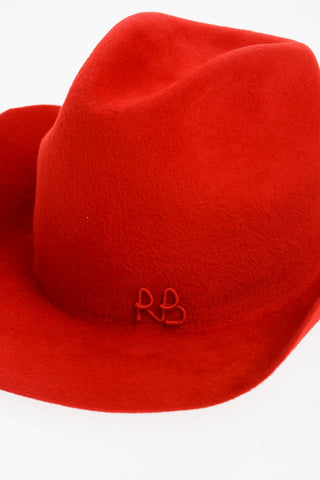 Solid Color Felt Cowboy Hat with Embossed Logo