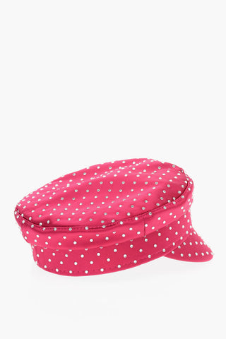 Cappello Baker Boy in Raso con Strass