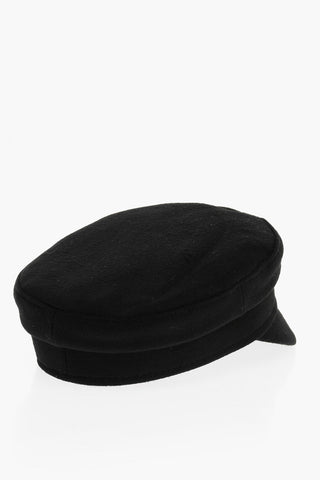 Cappello Baker Boy in Lana con Dettagli a Contrasto 
